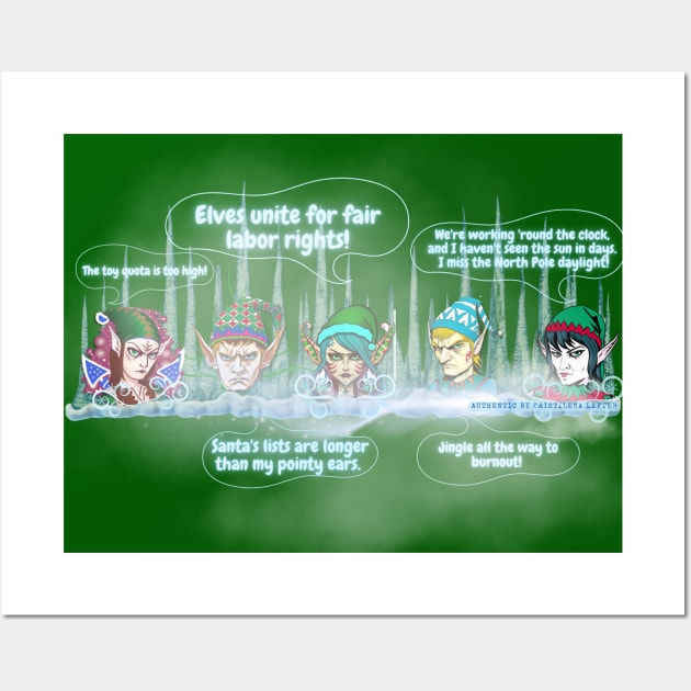 Angry Christmas Elves Complaining - Funny Wall Art by Cristilena Lefter